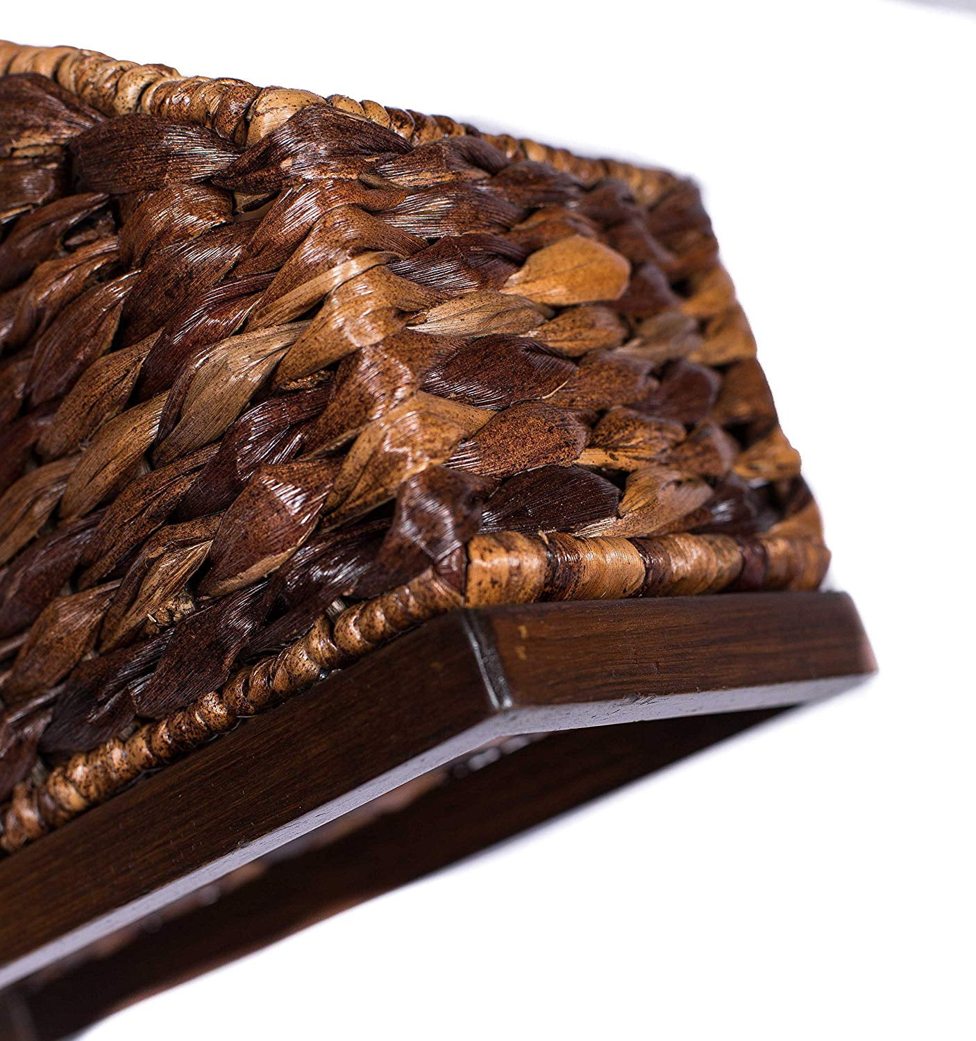 Hand Woven Paper Upright Organizer BIRDROCK HOME Seagrass Butler Magazine Holder Dark Natural Stylish Decorative Design File Holder