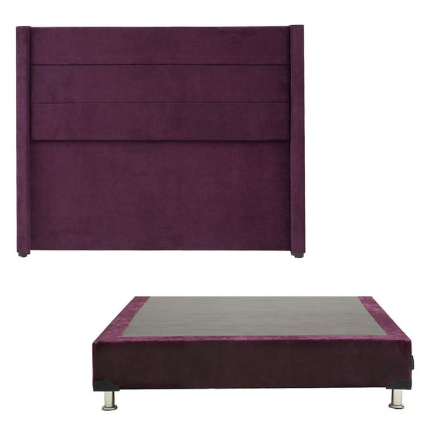 Box Base Cama Matrimonial + Cabecera Lugo Morado