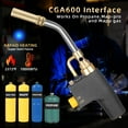 thumbnail image 4 of DOMINOX Propane Torch Head for MAP, MAPP and Propane Tank, High Intensity Trigger Start Torch, for Soldering, Ignition, Cooking, Lighting (Not Included Gas Tank), 4 of 7