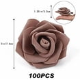 thumbnail image 3 of Artificial Rose Flower Heads, Real Looking Light Brown Foam Fake Roses for DIY Wedding Baby Shower Centerpieces Arrangements Party Tables Home Decorations (Light Brown, Stemless), 3 of 5