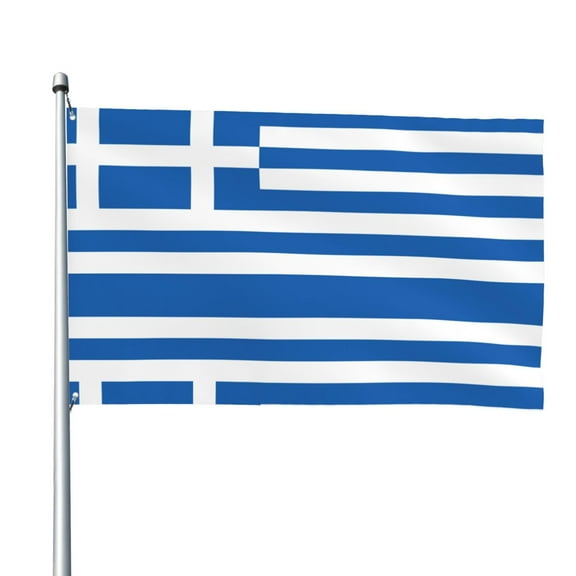 Greek Flag 4x6 Feet Flag Polyester Double Stitched With Grommets For Outdoor Indoor Decor