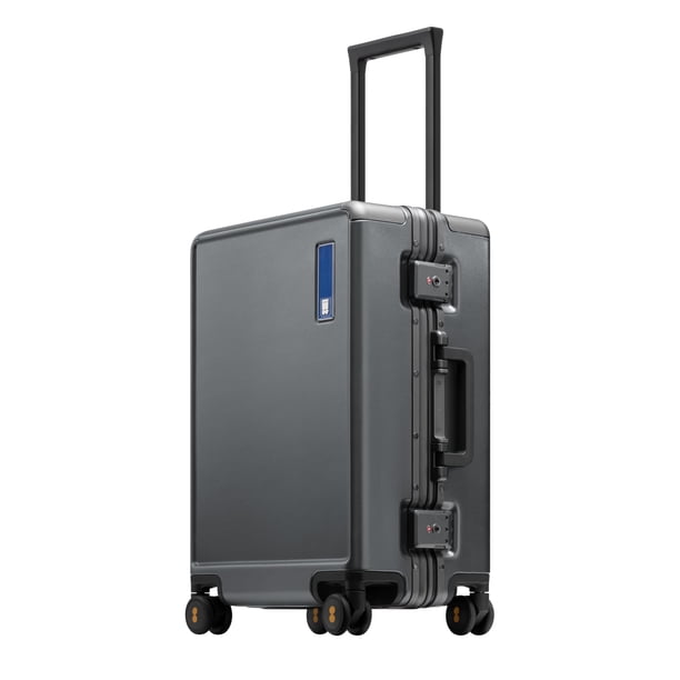 Carry On Luggage LEVEL 8, marco de aluminio sin cremallera de 20 pulgadas, gris