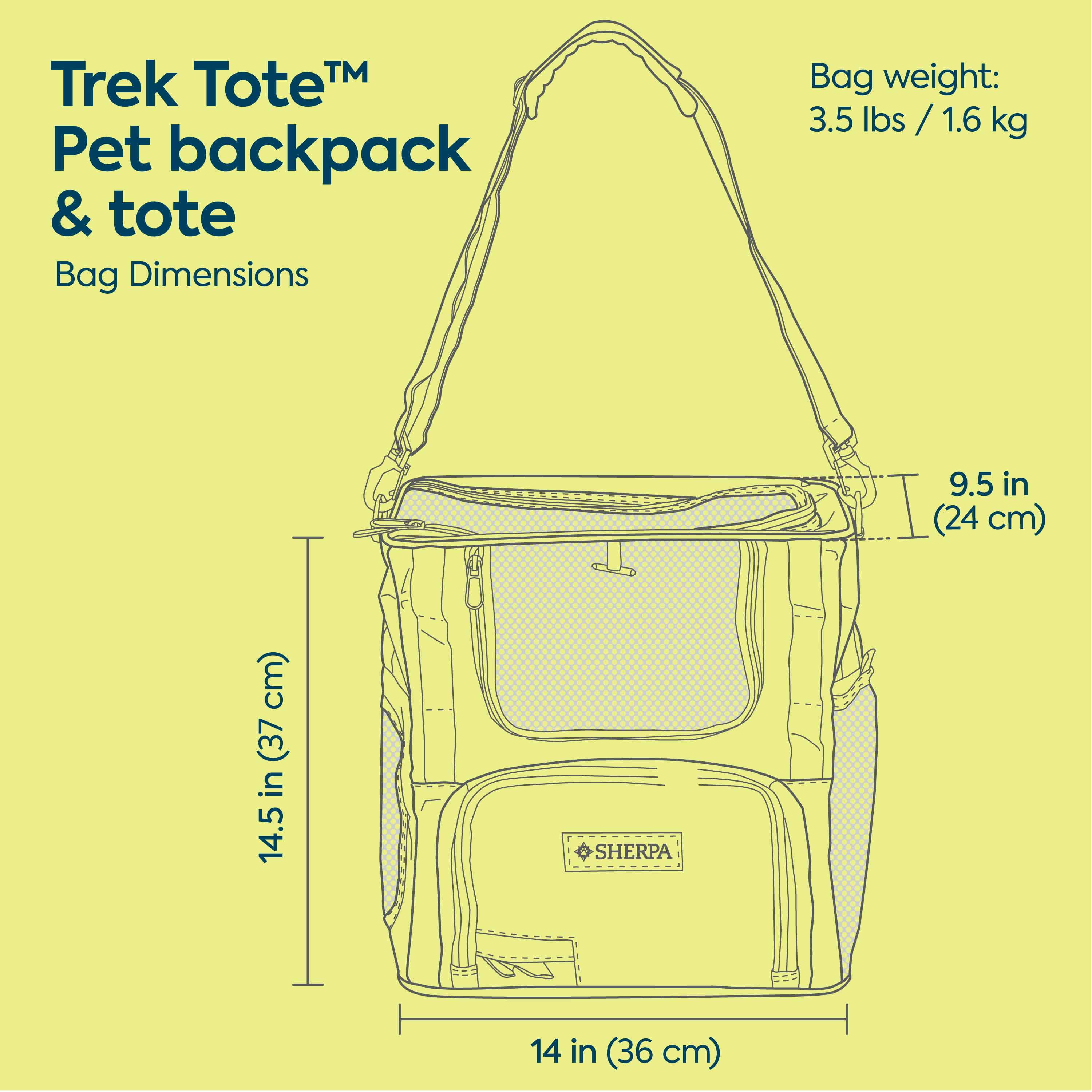 Sherpa Trek Tote 2-in-1 Pet Backpack & Tote for Cats & Dogs - Gray, Medium