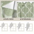 thumbnail image 5 of Sage Green Morocco Swag Valances for Windows, Kitchen Curtains 36 Inch Length 2 Panels Set, Boho Abstract Geometric Grid Plaid Short Curtains for Small Windows Rod Pocket Cafe Curtains Drapes 28"x36", 5 of 8