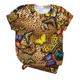 thumbnail image 1 of Gibobby Blusas Termicas Dama Tops de mujerBonito jersey con estampado de mariposasCamisa inferior informal de fiesta（Amarillo， XL), 1 of 4