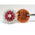 thumbnail image 4 of 6.26ct natural vivid red ruby diamond domed cluster clip earrings 18kt, 4 of 5