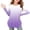 Purple, variant on Swuxness Girls Long Sleeve T-Shirts Gradient Color Crewneck Side Slit Hem Casual Fall Tops