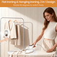 thumbnail image 4 of ZALFLEX Portable Travel Steamer, 1400W Handheld Fabric Steamer for Clothes, 3 Modes with LCD Display, 15S Fast Heat-Up Garment Steamers for Home & Travel, White, 4 of 11