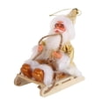 thumbnail image 4 of Muñeco de Papá Noel en trineo, colgante para árbol de Navidad, decoración, artesanías tradicionales Sombrero estampado dorado, 4 of 9