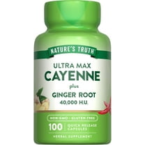 Cayenne Pepper Capsules | 40,000 HU | 100 Count | with Ginger Root | by Nature's Truth