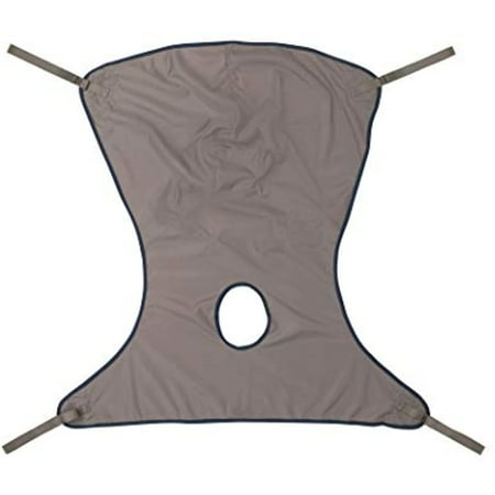 Invacare Premier Comfort Full Body Sling with Commode Opening for Patient Lifts, 500 lb. Weight Capacity, Polyester Fabric, Small, 2451092, Binding; Navy, Body; Gray