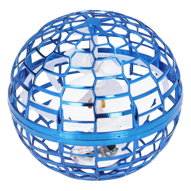 Juguete de bola voladora para niños, juguete volador giratorio para interiores y exteriores con luz LED, regalo de cumpleaños, color azul