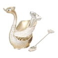 thumbnail image 1 of Juego de cubiertos de postre, 6 cucharas, organizador, contenedor, expositor, soporte decorativo con forma de cisne Plata, 1 of 9