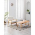 thumbnail image 6 of Pemberly Row Mid-Century Coffee Table and Beige Linen Fabric Chair Set, 6 of 6
