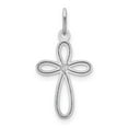 thumbnail image 3 of 10k White Gold Polished Small Ribbon Cross Pendant, 3 of 3