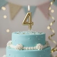 thumbnail image 2 of Gold Birthday Number 4 Candle, Gold Birthday Decorations, Candles for Cake Topper, Party Decoration, Anniversary and Graduation Celebrations, 2 of 6