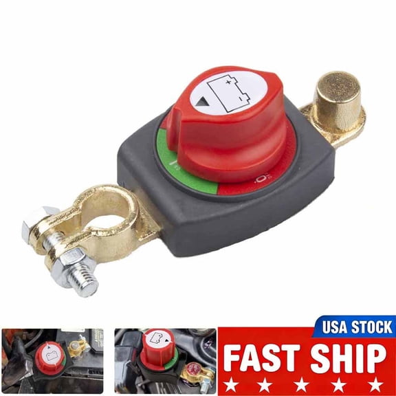 NefLaca Heavy Duty Battery Disconnect Top Post Kill Switch 12V-48V Shut Off For Car RV