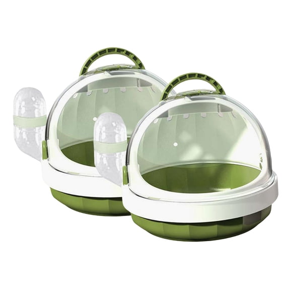Bvdfgk 2x Hamster Carrier Cage Chinchilla Cage Habitat Travel Small Animal Carry Case Green