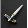 thumbnail image 4 of Xezo Xezo Maestro® 925 Sterling Silver Fountain Pen (Fine Nib) - Paua Abalone Cap, 18K Gold Plated, 4 of 8