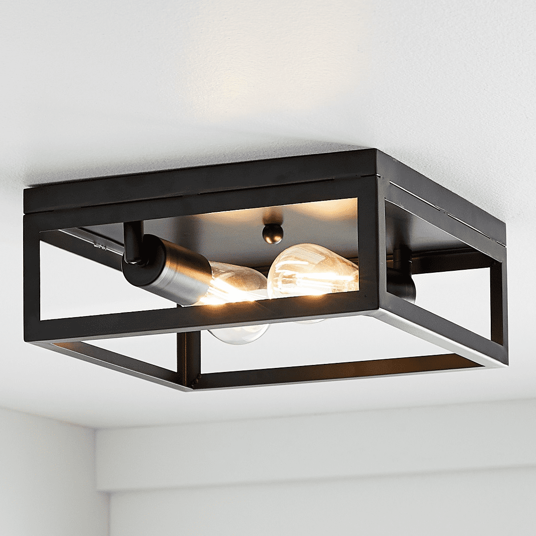 Black square flush on sale mount ceiling light