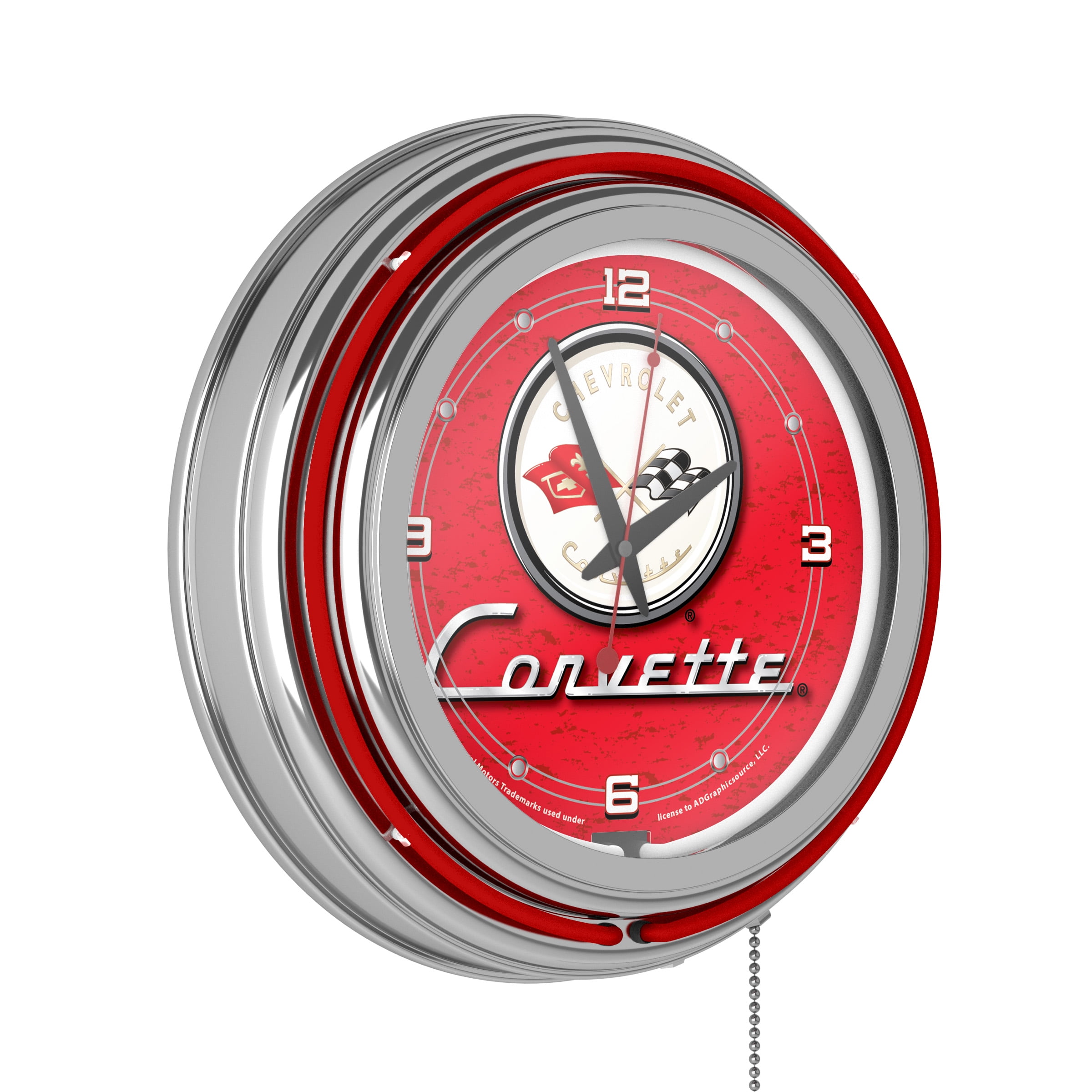 Corvette C1 Neon Clock - 14 inch Diameter - Red - Walmart.com - Walmart.com