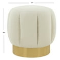 thumbnail image 3 of SAFAVIEH Couture Maxine Glam Boucle Tufted Ottoman, Ivory/Gold, 3 of 6