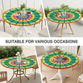 thumbnail image 7 of Rainbow Tie Dye Mandala Pattern Round Fitted Tablecloth with Elastic Edge,Dining Table Cover Waterproof,Outdoor Round Tablecloth for Camping,Dining,Indoor and Outdoor, 7 of 7