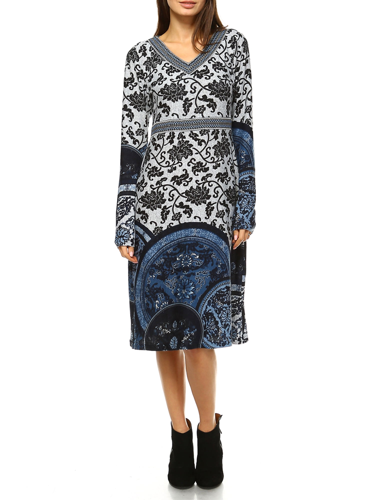 White Mark Women's Sandrine Embroidered Sweater Dress - Walmart.com White Mark Women's Sandrine Embroidered Sweater Dress - Walmart.com