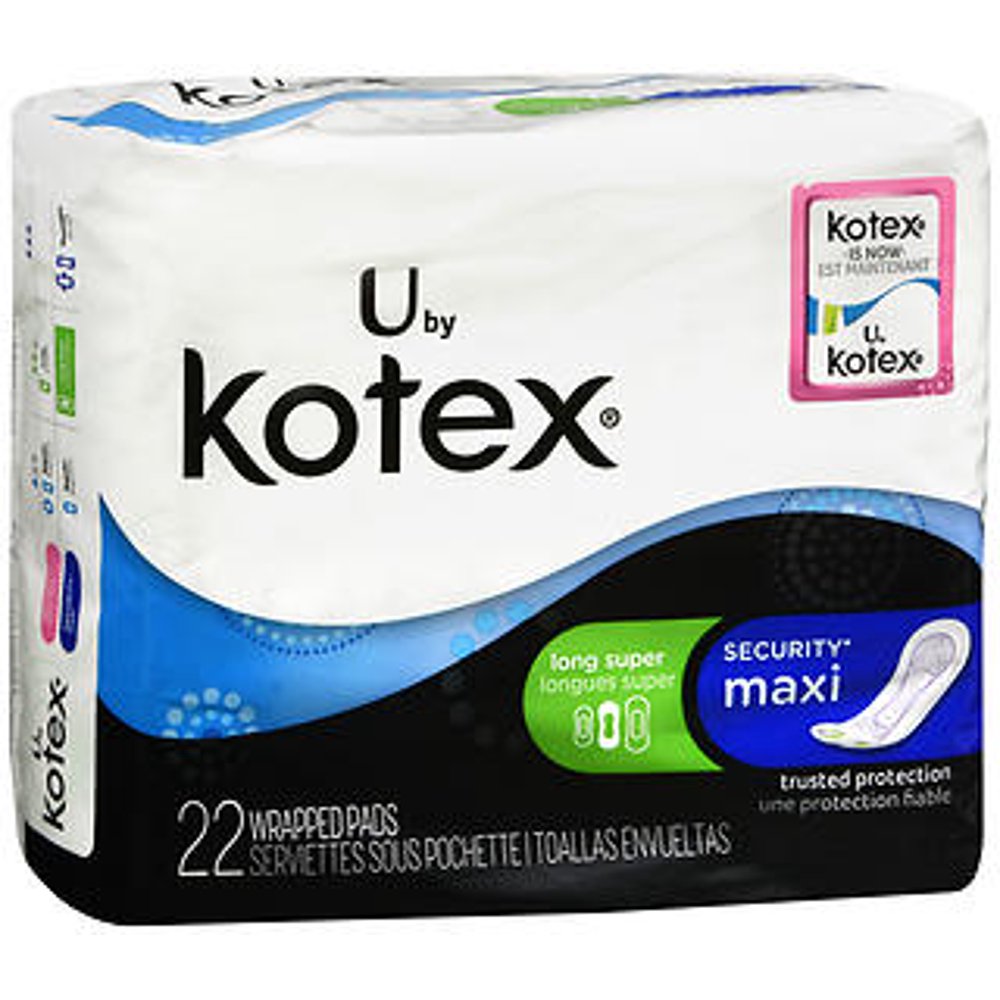 Kotex Maxi Pads Long Super Unscented 8 pks of 22