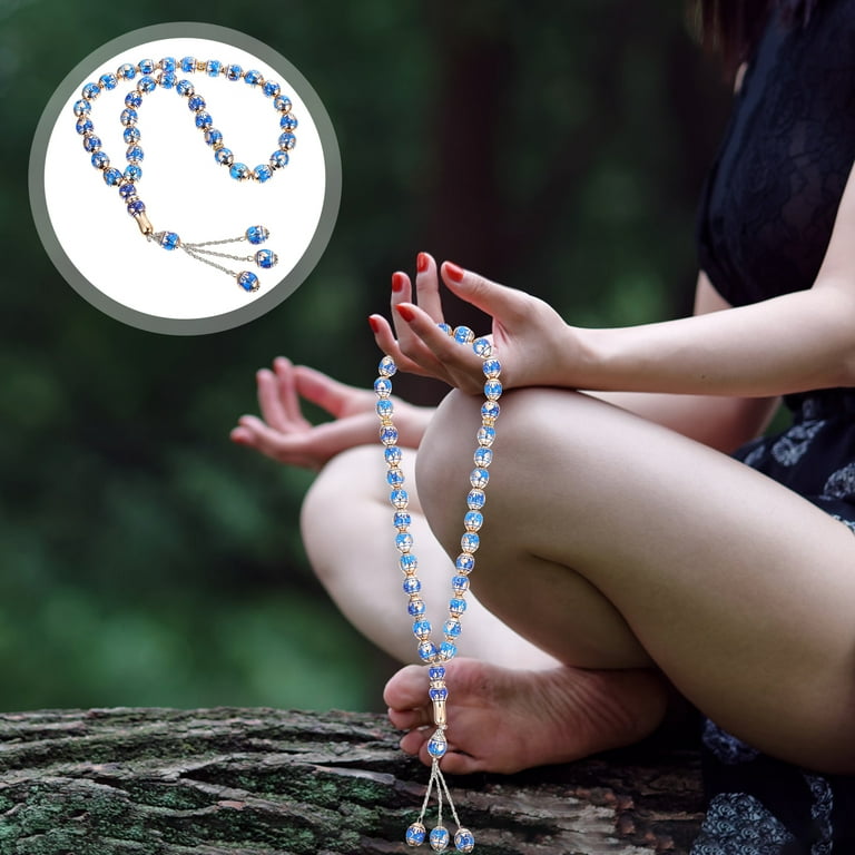 NUOLUX Beads Prayer Rosary Muslim Beads Islamic Tasbih Religious Necklace Praying Misbaha Masbaha Rosary Chain Prop Bracelet