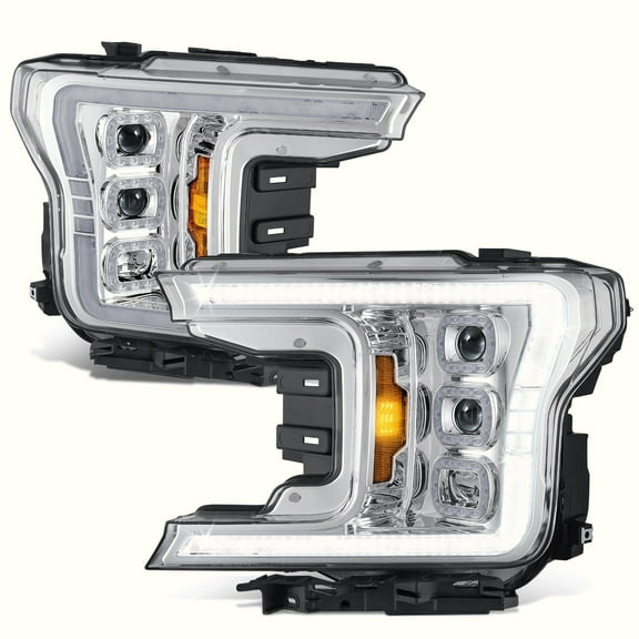 DNA Motoring for 18-20 F150 Switchback LED Sequential Projector Chrome Headlights