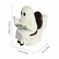 thumbnail image 4 of Halloween Ghost Decor Funny Reading Ghost on Toilet Statue Resin Toilet Ghost Figurine Spooky Cute Tabletop Ornament for Bathroom Shelf Desk Decor, 4 of 6