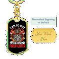 thumbnail image 3 of My Own Firefighter Stainless Steel or 18k Gold Premium Swivel Dog Tag Keychain, 3 of 10