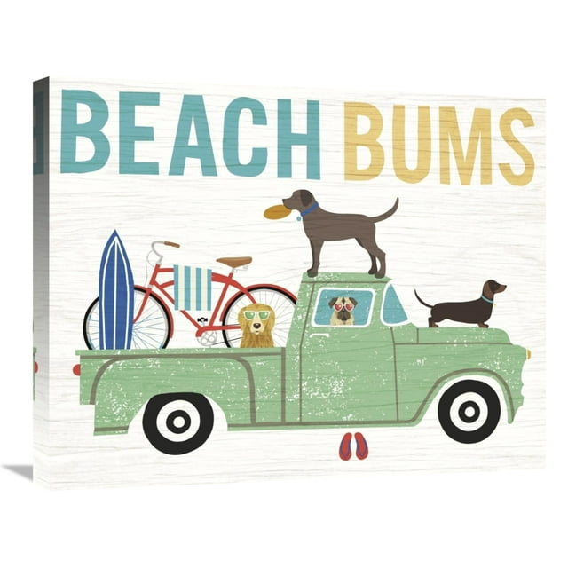 Global Gallery's 'Beach Bums Truck I' By Michael Mullan Stretched Canvas Wall Art