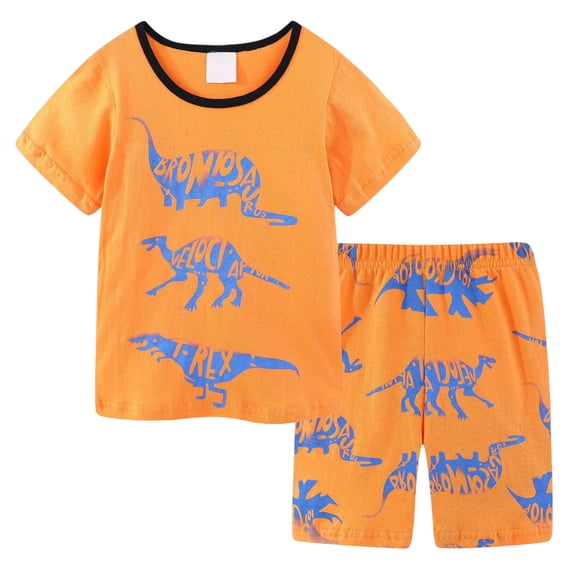 Karoyedx Baby Boy Pajamas Baby Toddler Girls Boys Unisex lightweight Cool Summer Snug fit Pjs Pajama Sleepwear Orange Size,6-7 Years