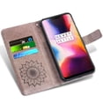 thumbnail image 2 of Case for Oneplus 6 Wallet Case Leather Premium PU Embossed Design Magnetic Closure Protective Cover with Card Slots for Oneplus 6, Black, 2 of 5