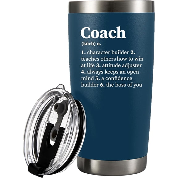 Coach Noun Definition Vacuum Insulated Tumbler Navy Coach Gifts Sports Team Manager Office Boss Appreciation Inspirational Stainless Steel With Removable Lid Drinkware (20 oz)