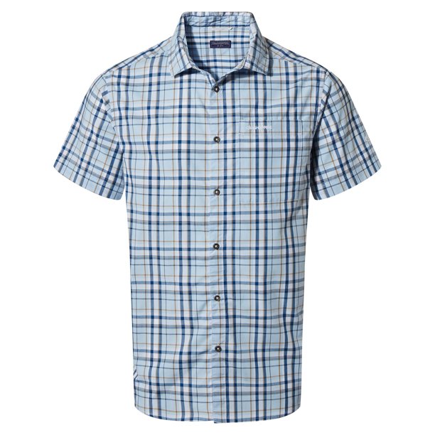 Craghoppers - Camisa Vernon Cuadro de Manga Corta para Hombre (Azul Puerto)