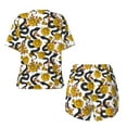thumbnail image 5 of Kdxio Snake And Rose Print Pajamas Sets for Women Short-Sleeved Pjs with Lounge Shorts Two Piece Sleepwear S-4XL, 5 of 9