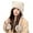 Beige, variant on Women Winter Sherpa Beanie Hats Knit Ear Flaps Peruvian Cover Ears Fleece Lined Fluffy Ski Snow Hat 3 Pompoms