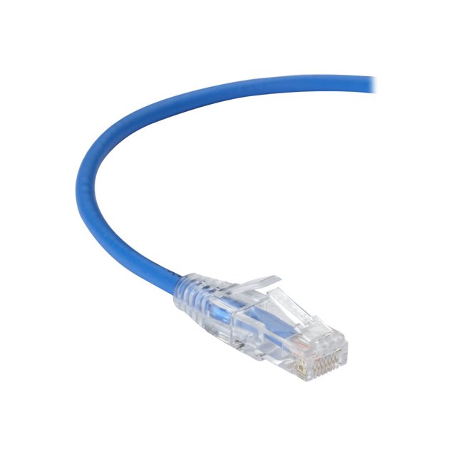 Black Box Slim-Net - Patch cable - RJ-45 (M) to RJ-45 (M) - 2 ft - UTP - CAT 6a - booted, molded, stranded - blue