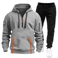 thumbnail image 1 of Men's Casual 2-Piece Tracksuit Set with Hooded Pullover and Elastic Waist Joggers, 1 of 3