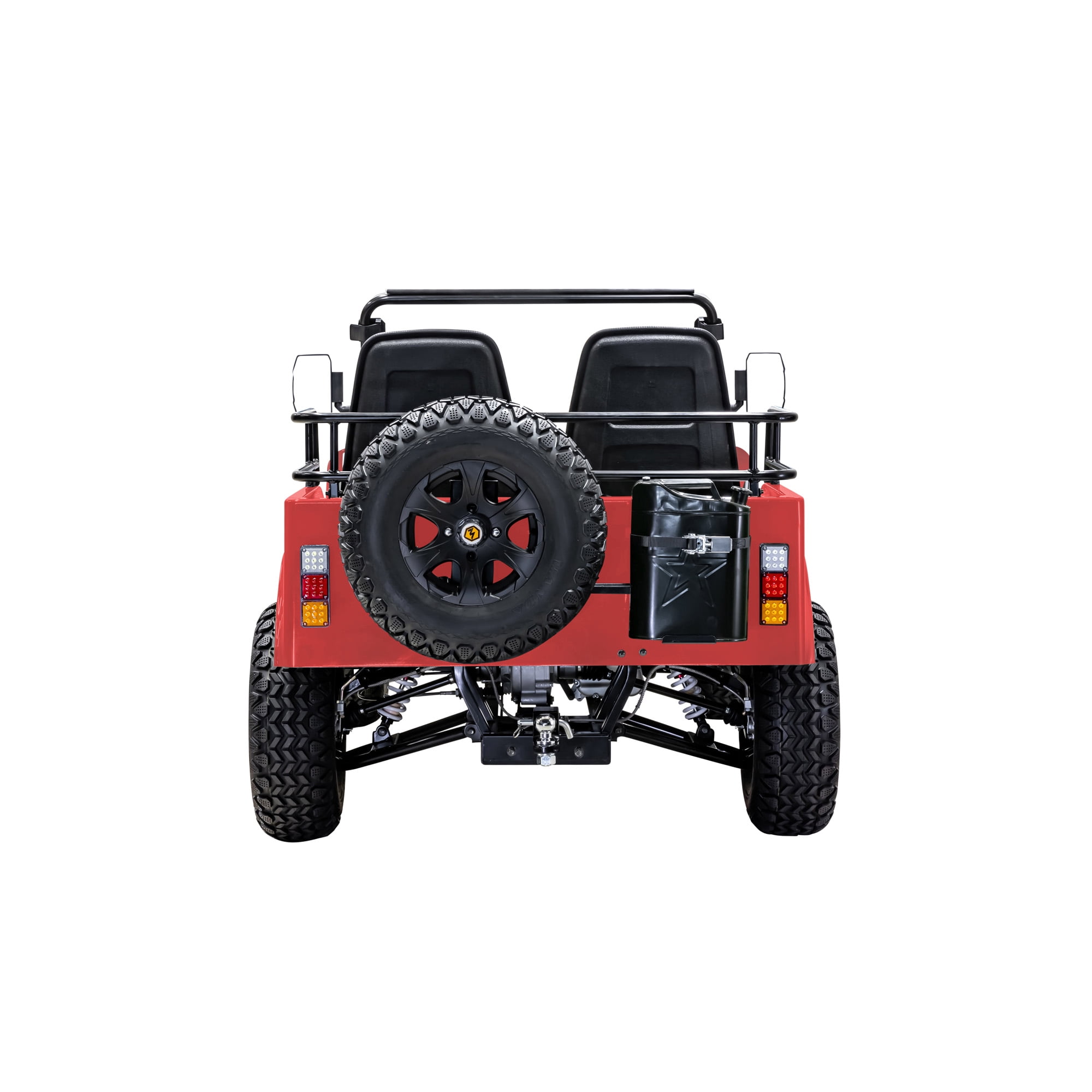 Massimo GKD350 Gas Go Kart – 300cc 18HP 4-Stroke Automatic, 2-Seater Military Style – Red