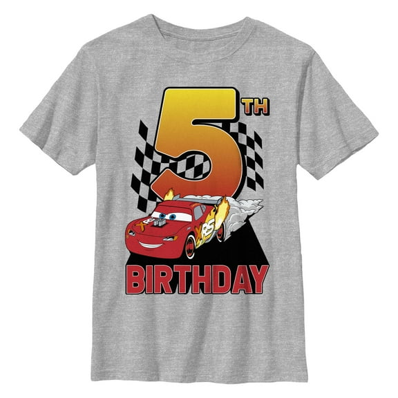 Boy's Cars Lightning 5th Birthday  Graphic T-Shirt