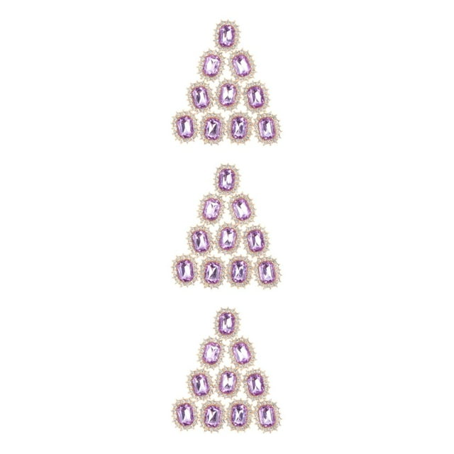 kurtrusly Shimmering Rhinestone Buttons for Clothing Embellishments and Wedding Décor Light Purple 2.1 x 1.7cm 3Set