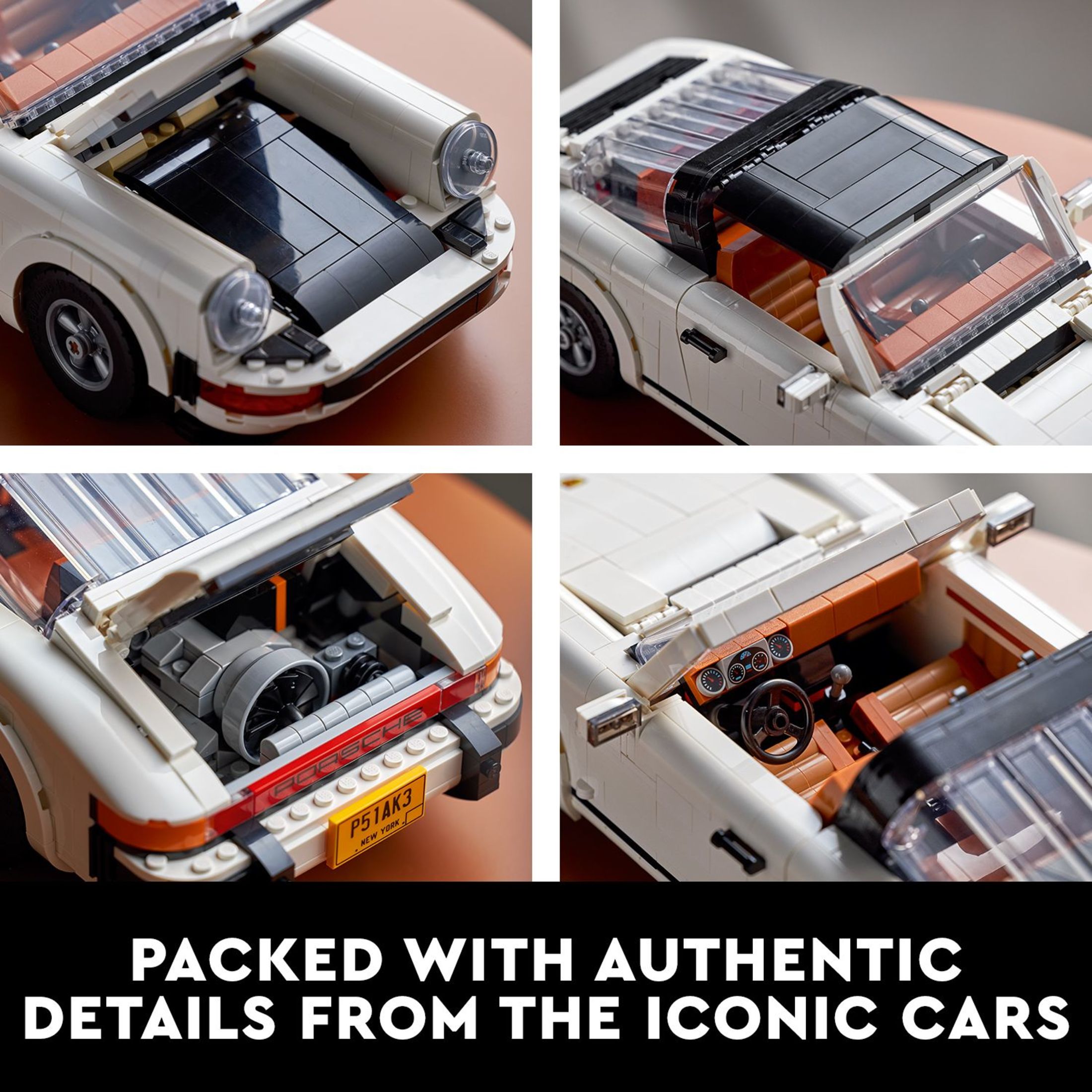 LEGO Icons Porsche 911 10295, Kit de Construcción de Auto de Colección Turbo Targa, Set de Auto de Carreras Porsche 2 en 1 para Adultos y Adolescentes para Armar, Idea de Regalo 5