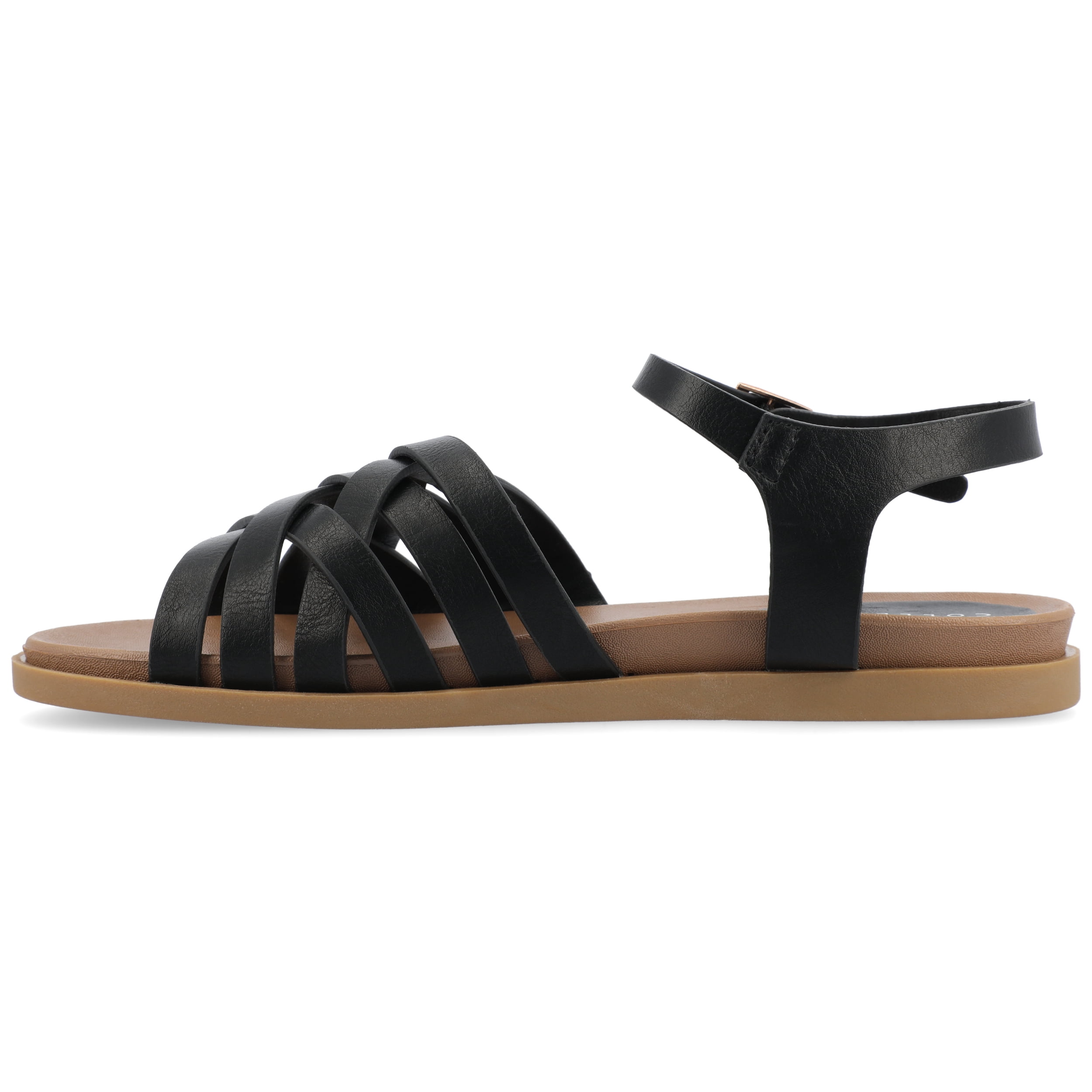 Journee Womens Kimmie Ankle Strap Flat Sandals