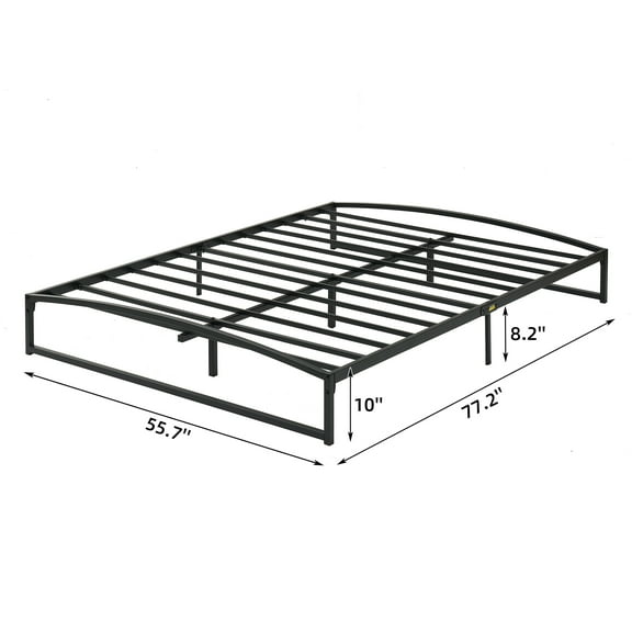 Tookss Queen Modern Metal Platform Bed with Metal Slat, Black