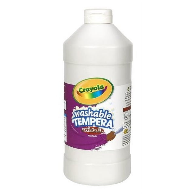 Pintura Tempera Lavable Crayola Botella de Plástico 32 Onzas Color Blanco