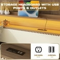 thumbnail image 4 of UHOMEPRO Twin Size Daybed with Trundle Included, Upholstered Faux Leather Daybed with Charging Station and LED Lights, Modern Daybed Frame with Storage Shelves, No Box Spring Needed, White, 4 of 10